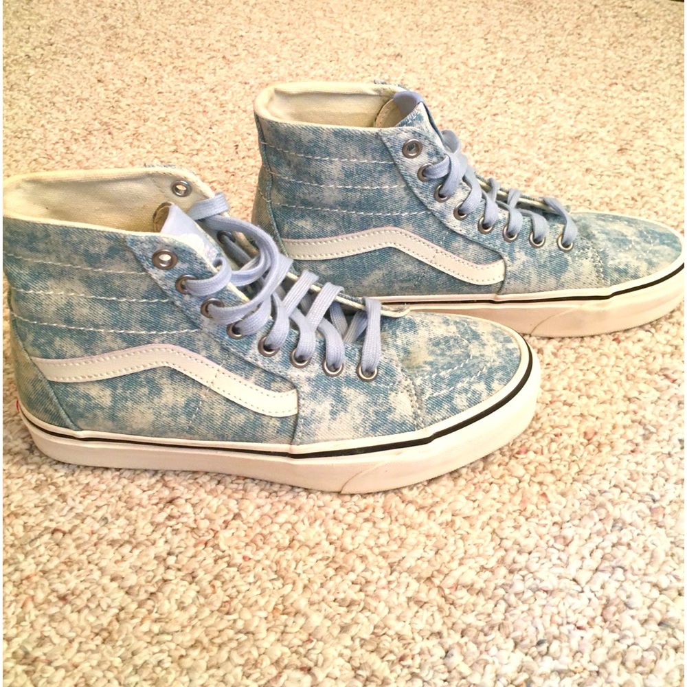 Vans light blue and cream design hi-top